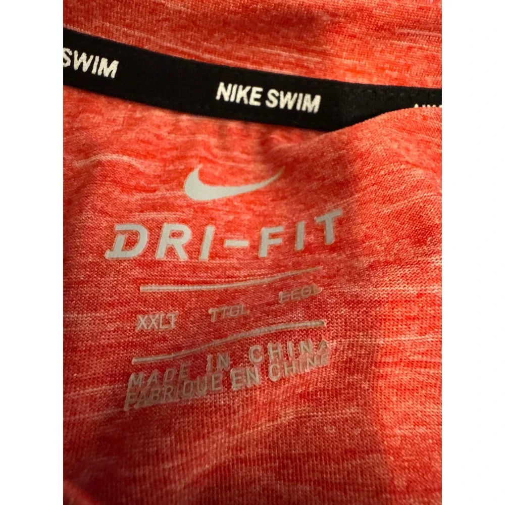 Nike Swim Dri-FIT Rash Guard Shirt Mens XXLT Orange Heather Sun Protection Tee